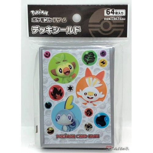 POKEMON CENTER 2019 SWORD & SHIELD SCORBUNNY SOBBLE GROOKEY SET OF 64 DECK SLEEVES